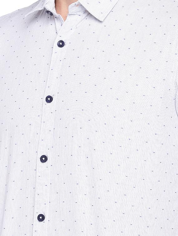 blue self design casual shirt - 16279700 - Zoom Image - 5