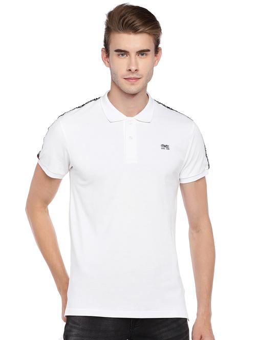 white solid polo t-shirt - 16279754 - Standard Image - 1