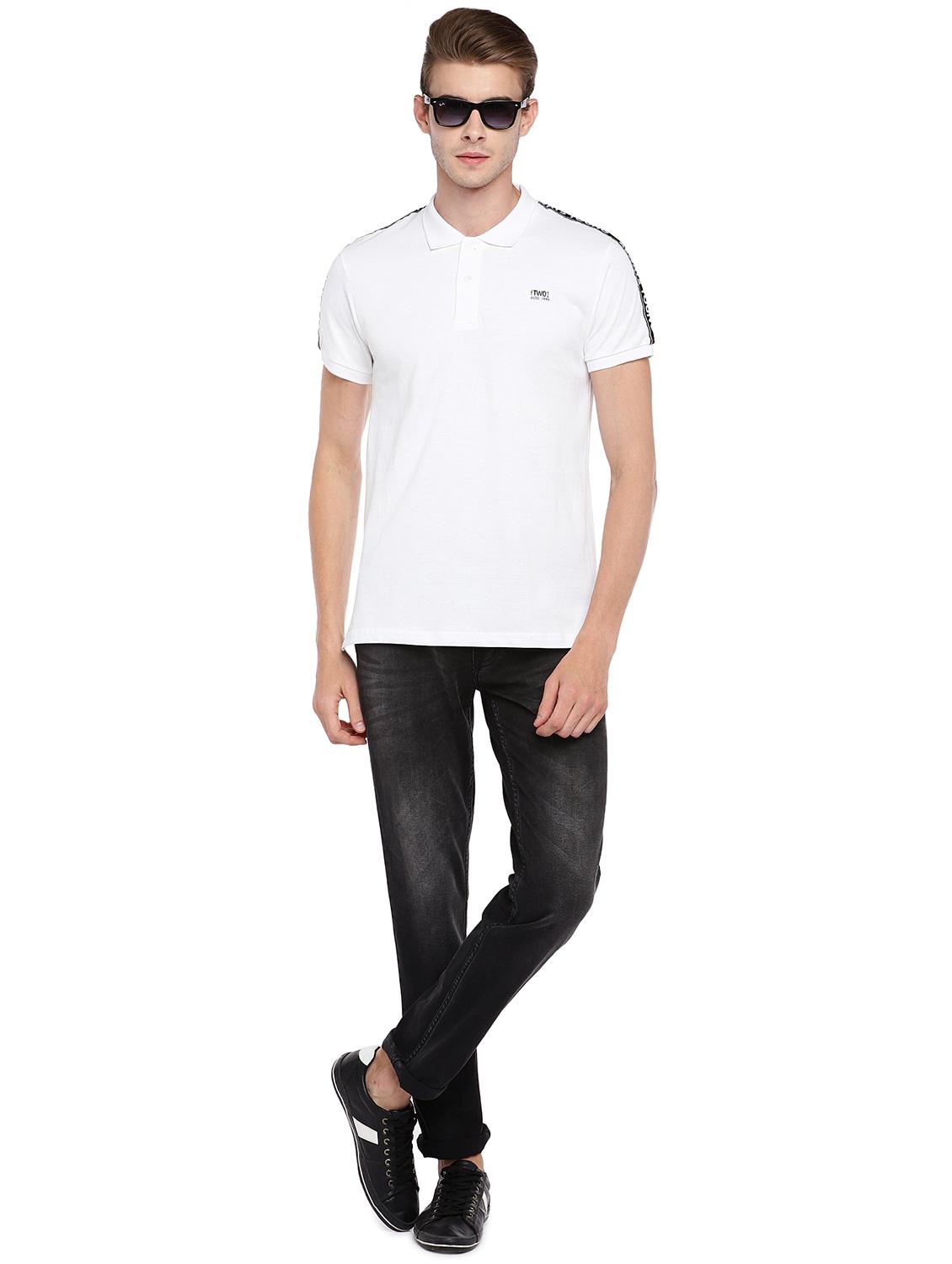 white solid polo t-shirt - 16279754 - Zoom Image - 4