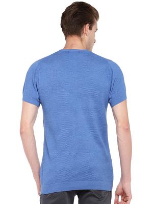blue solid t-shirt - 16279760 - Standard Image - 3
