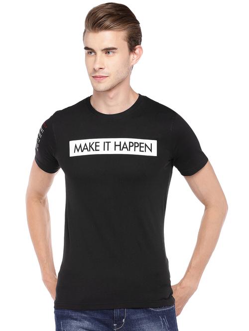 black typographic back print t-shirt - 16279780 - Standard Image - 1
