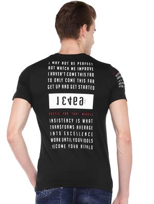 black typographic back print t-shirt - 16279780 - Standard Image - 3