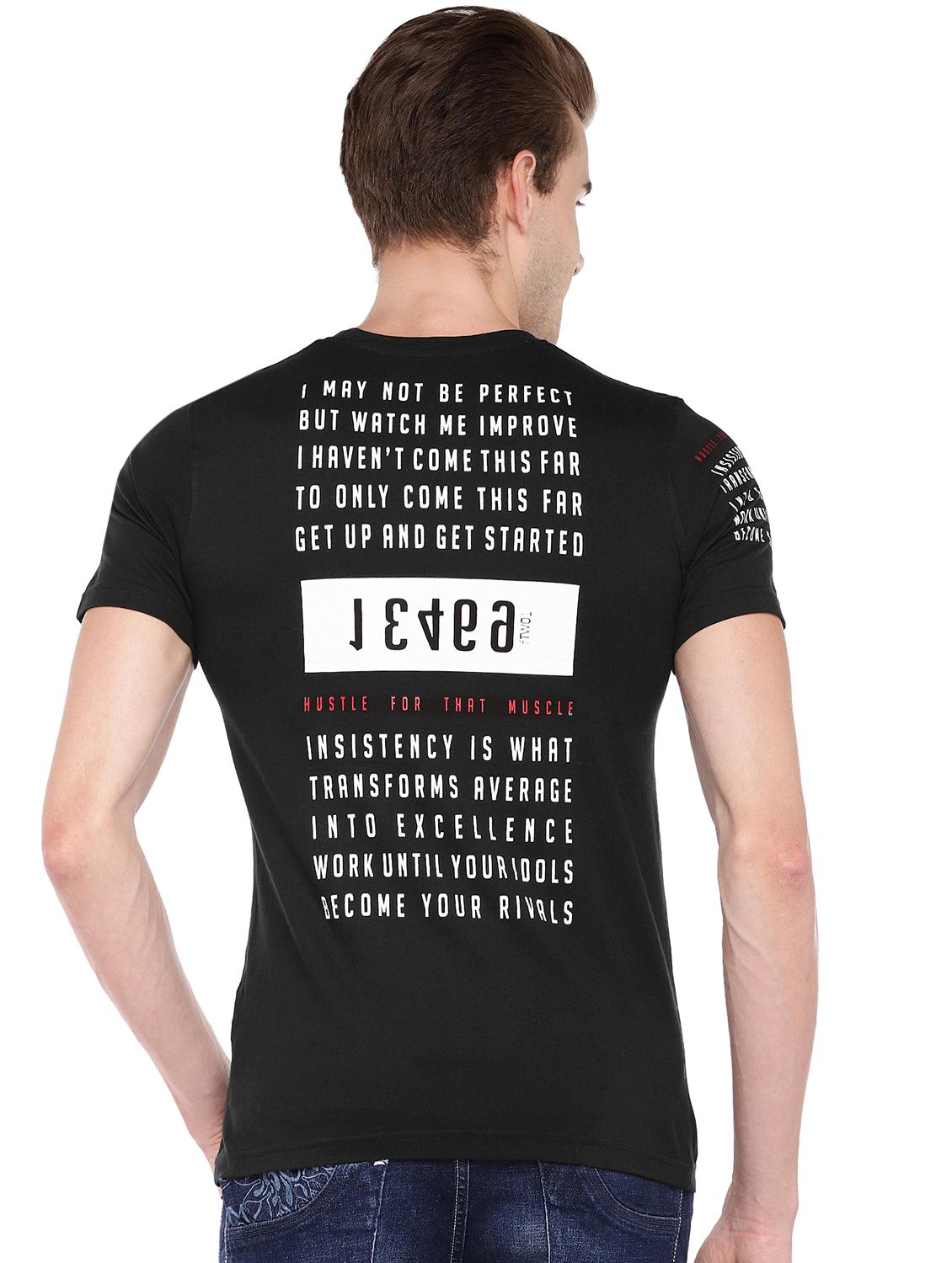 black typographic back print t-shirt - 16279780 - Zoom Image - 3