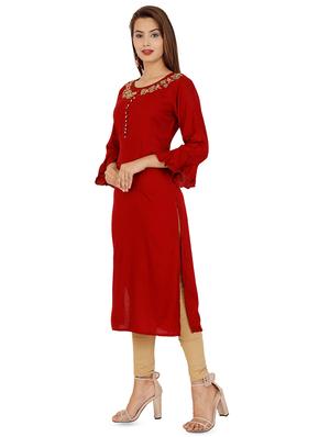 embroidered straight kurta - 16280042 - Standard Image - 2