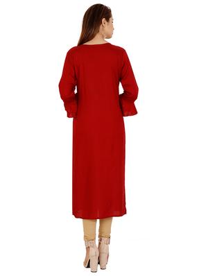 embroidered straight kurta - 16280042 - Standard Image - 3