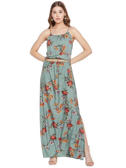 side slit floral maxi dress - 16280067 - Standard Image - 1