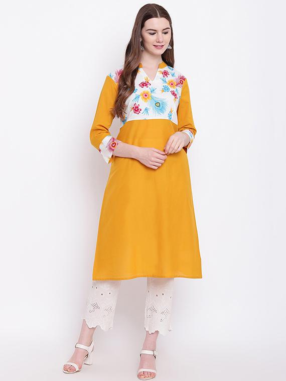 floral a-line kurta - 16280975 - Zoom Image - 1