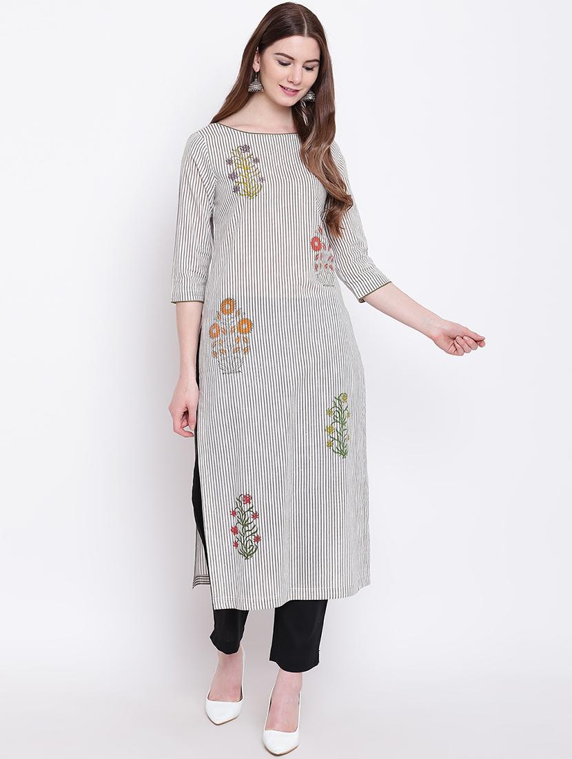 printed straight kurta - 16281023 - Zoom Image - 1