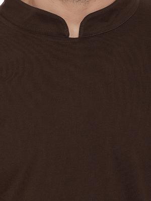 brown solid asymmetric kurta - 16281626 - Standard Image - 5