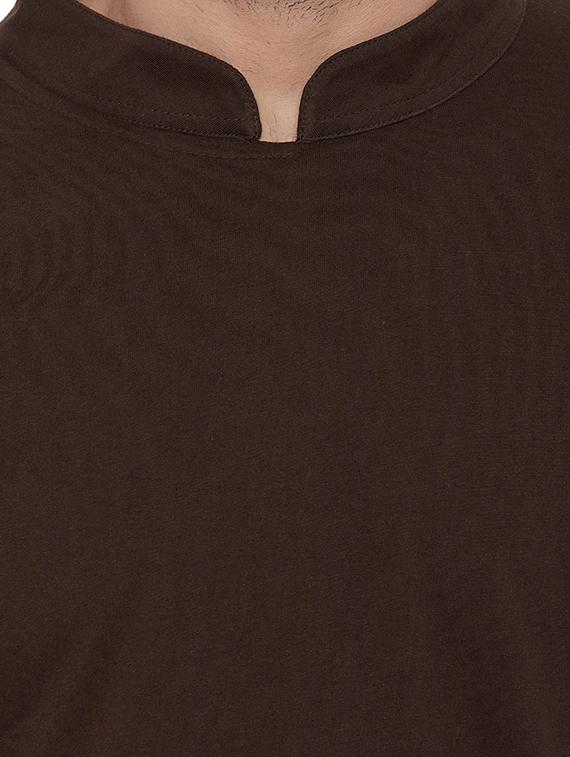 brown solid asymmetric kurta - 16281626 - Zoom Image - 5