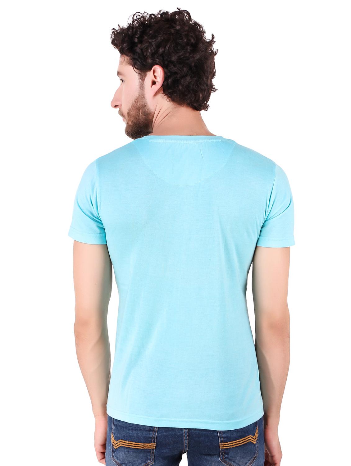 aqua blue solid tshirt - 16281868 - Zoom Image - 3