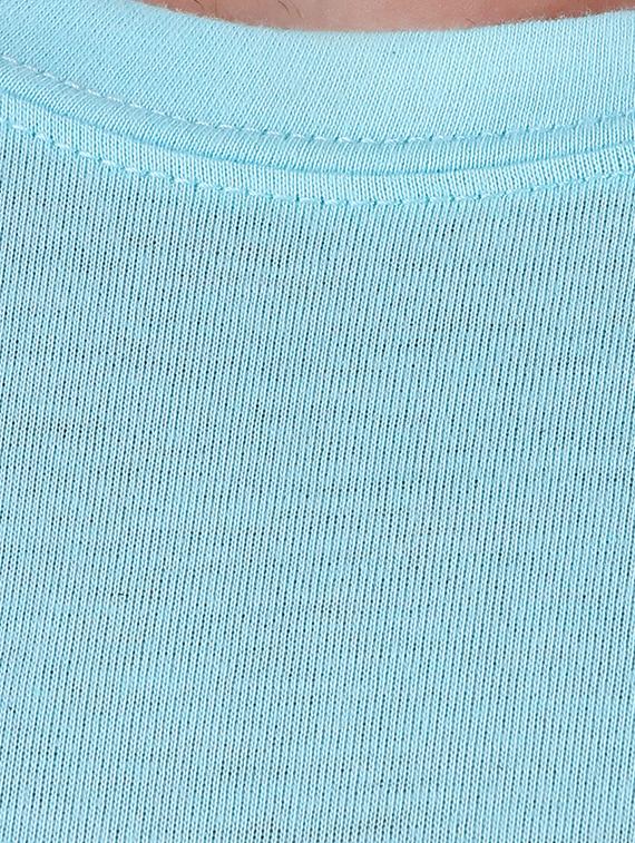 aqua blue solid tshirt - 16281868 - Zoom Image - 4
