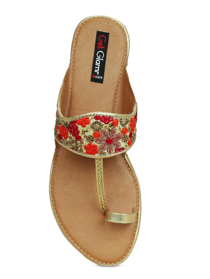 red one toe kolhapuris - 16281874 - Zoom Image - 4