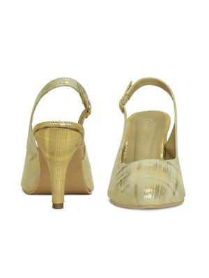 gold back strap sandals - 16282003 - Standard Image - 3