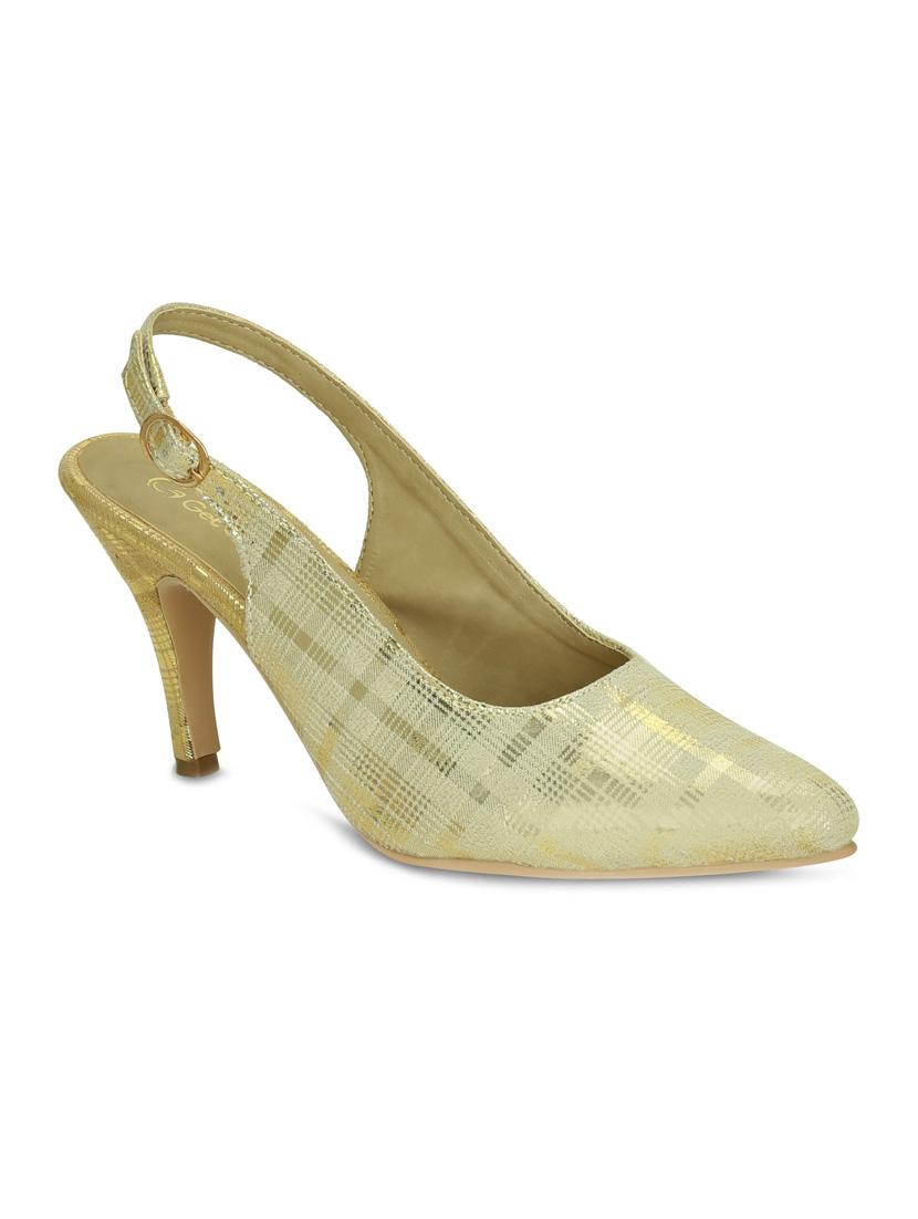 gold back strap sandals - 16282003 - Zoom Image - 1