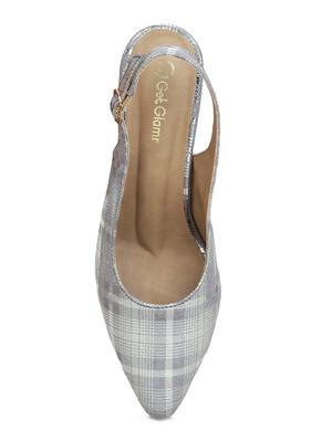 silver back strap sandals - 16282005 - Standard Image - 4