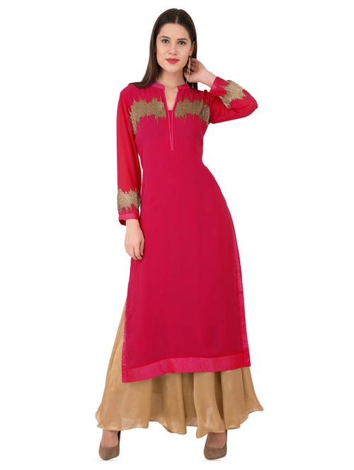 foil printed straight kurta - 16282418 - Standard Image - 1