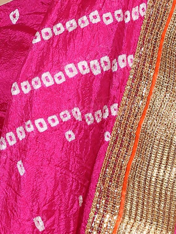 embroidered bandhani a-line lehenga - 16282448 - Zoom Image - 3