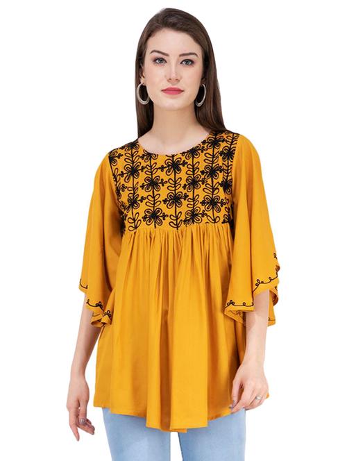 gather detail embroidered top - 16282569 - Standard Image - 1