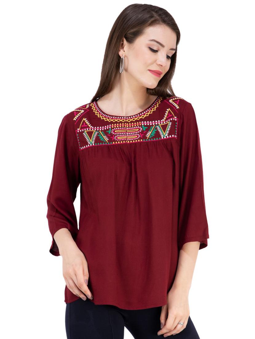 long sleeved embroidered top - 16282575 - Zoom Image - 1