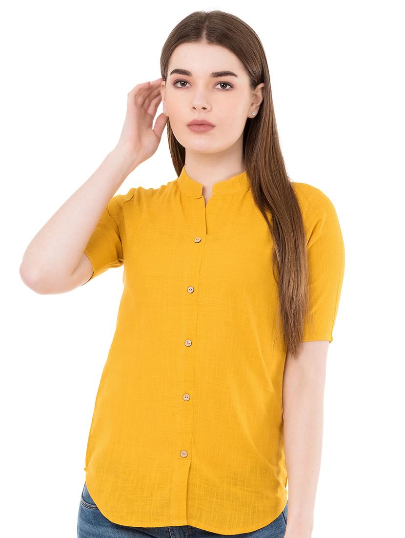 mandarin collar short sleeved shirt - 16282655 - Zoom Image - 1