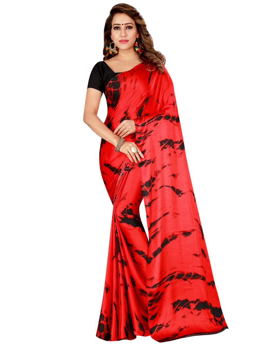 Tie & dye printed saree with blouse - 16282677 - Zoom Image - 1