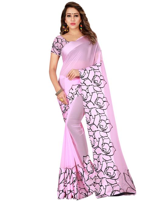 Floral printed saree with blouse - 16282697 - Standard Image - 1