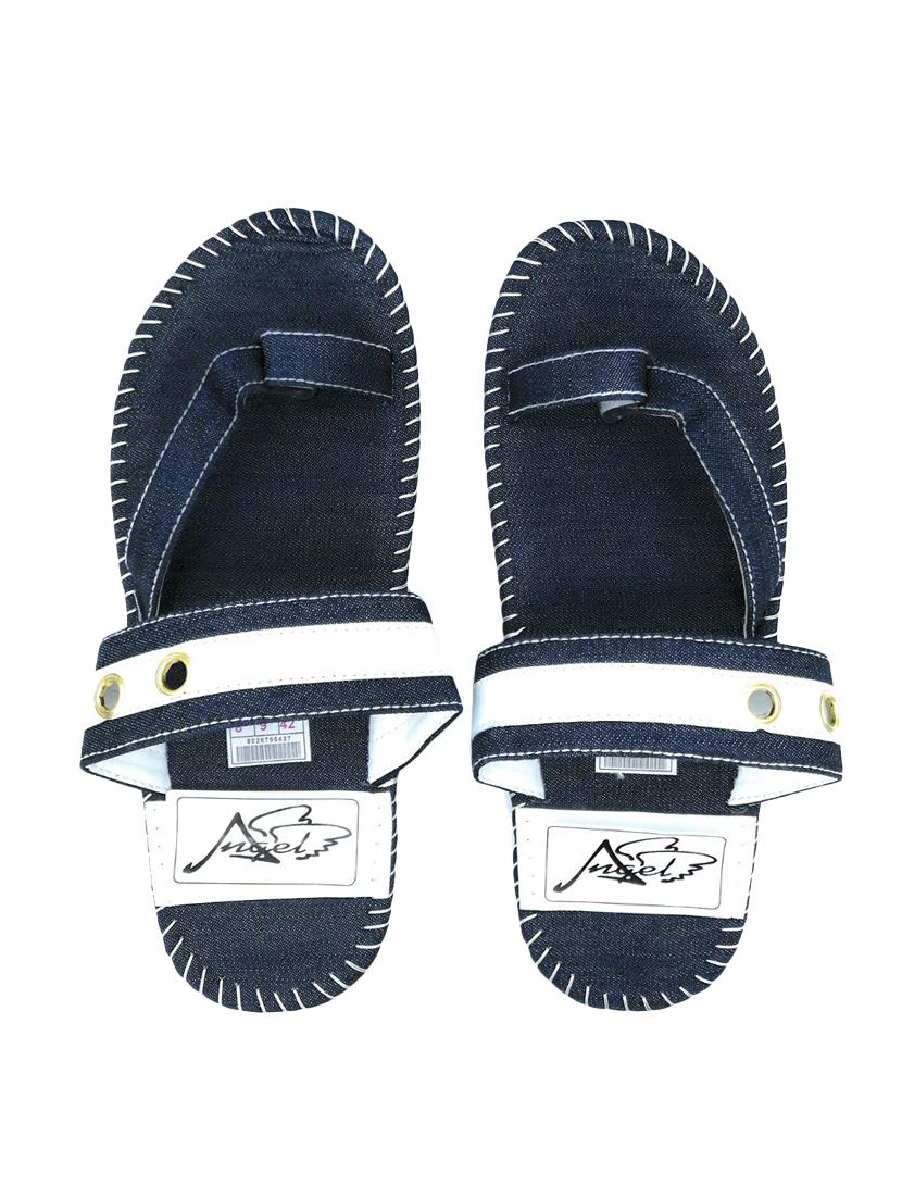 navy blue denim slip on slippers - 16282829 - Zoom Image - 1