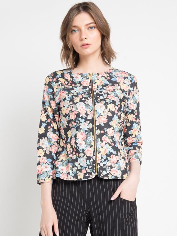 floral zip up summer jacket - 16282864 - Zoom Image - 1