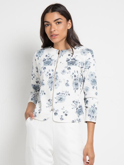 zip up floral jacket - 16282866 - Standard Image - 1