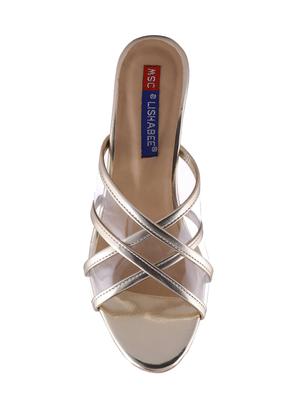 gold slip on sandals - 16285085 - Standard Image - 4
