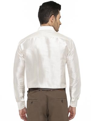 white pure silk casual shirt - 16285103 - Standard Image - 3