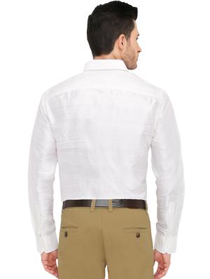 white pure silk casual shirt - 16285109 - Standard Image - 3