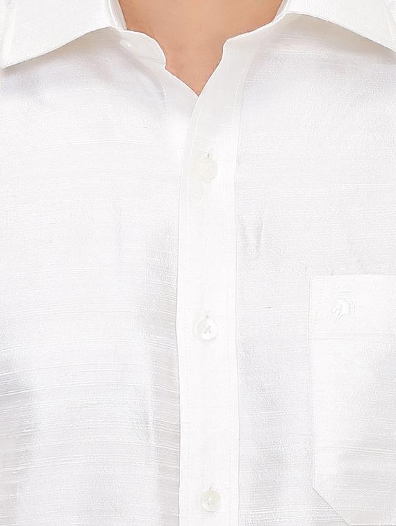 white pure silk casual shirt - 16285109 - Zoom Image - 4