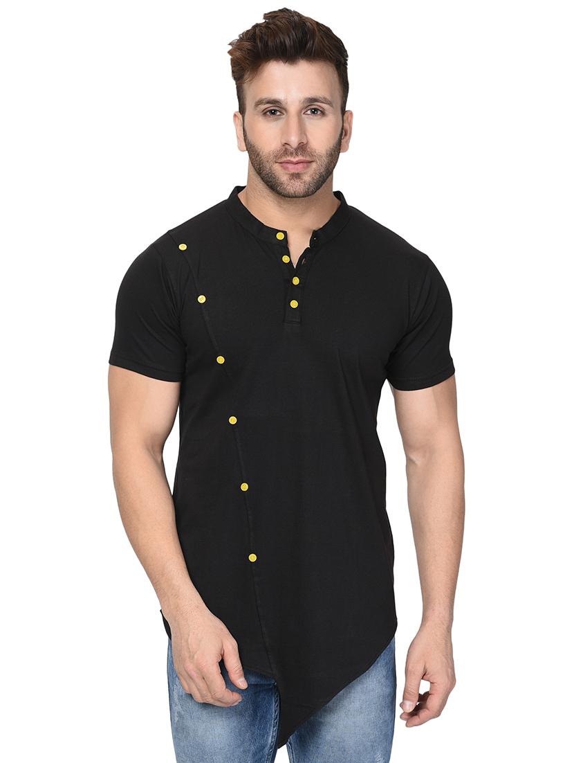 black solid asymmetric tshirt - 16285466 - Zoom Image - 1