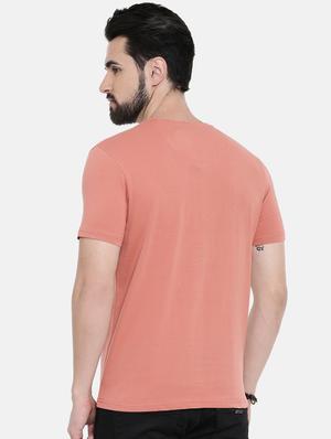 peach typographic chest print t-shirt - 16285648 - Standard Image - 3