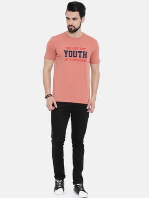 peach typographic chest print t-shirt - 16285648 - Standard Image - 4
