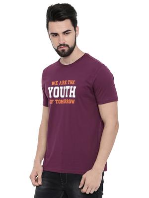 purple typographic chest print tshirt - 16285650 - Standard Image - 2