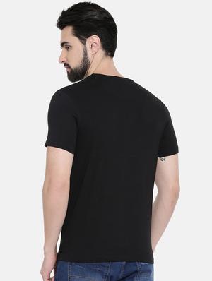 black typographic chest print t-shirt - 16285658 - Standard Image - 3