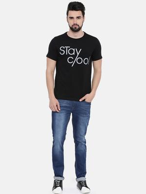 black typographic chest print t-shirt - 16285658 - Standard Image - 4