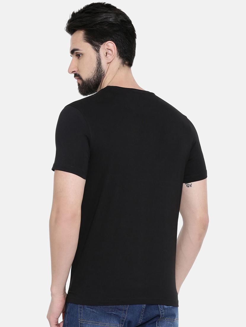 black typographic chest print t-shirt - 16285658 - Zoom Image - 3