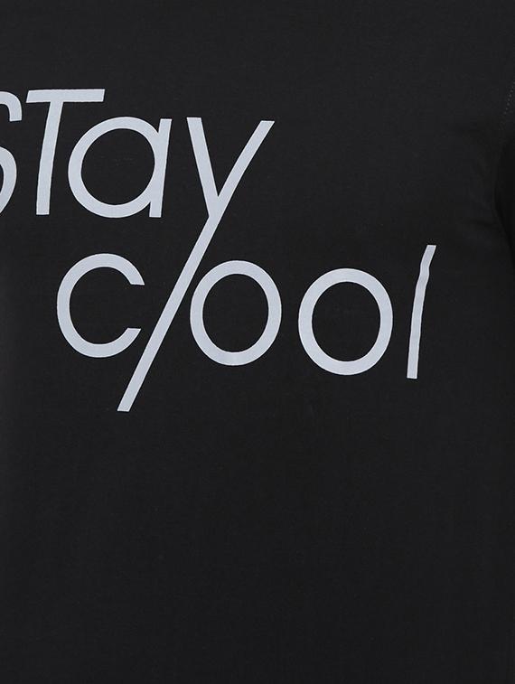 black typographic chest print t-shirt - 16285658 - Zoom Image - 5