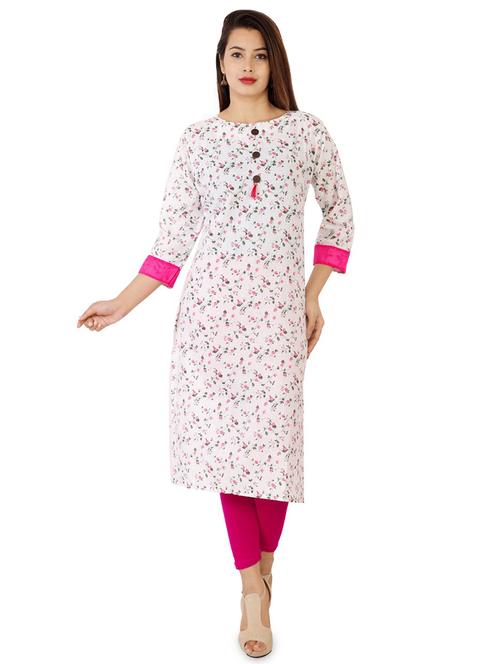 Floral straight kurta - 16285688 - Standard Image - 1