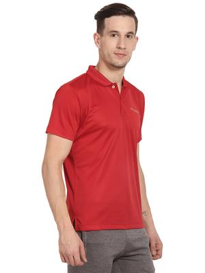 red polyester polo t-shirt - 16285787 - Standard Image - 2