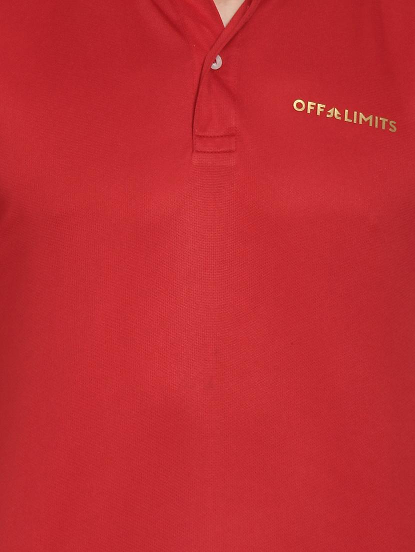 red polyester polo t-shirt - 16285787 - Zoom Image - 4