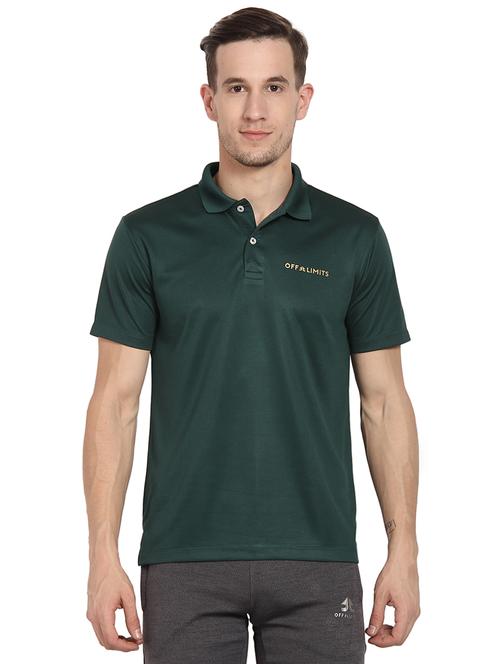 green polyester polo t-shirt - 16285789 - Standard Image - 1