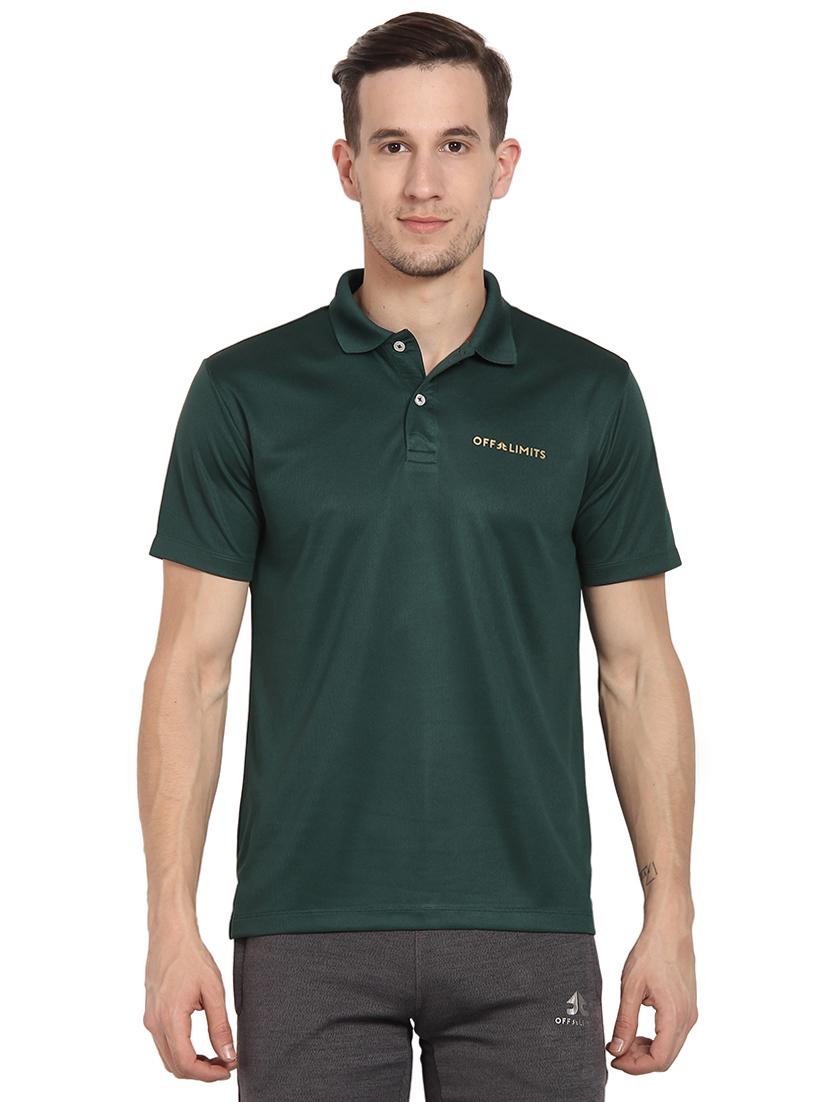 green polyester polo t-shirt - 16285789 - Zoom Image - 1