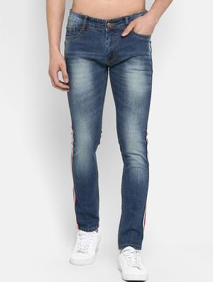 blue heavy washed side tape jeans - 16285838 - Standard Image - 2