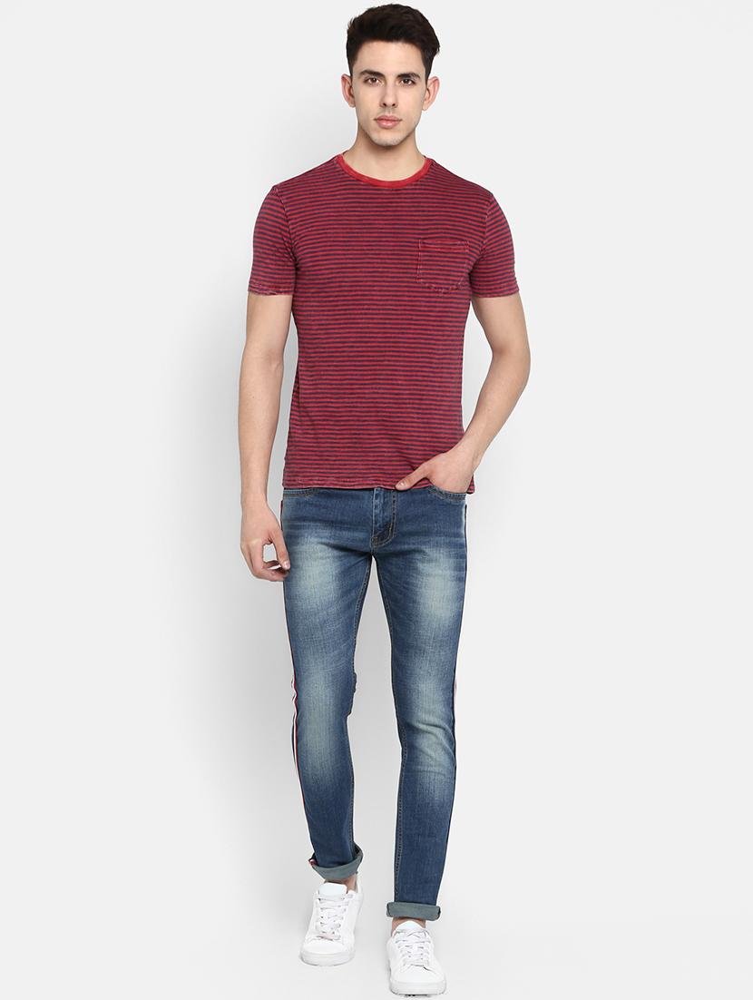 blue heavy washed side tape jeans - 16285838 - Zoom Image - 4