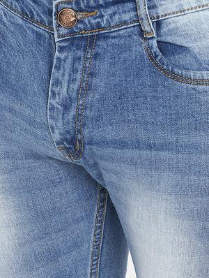 light blue heavy washed side tape jeans - 16285839 - Standard Image - 5